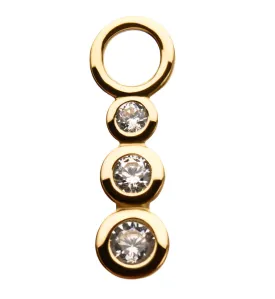 14kt Gold Descend CZ Charm