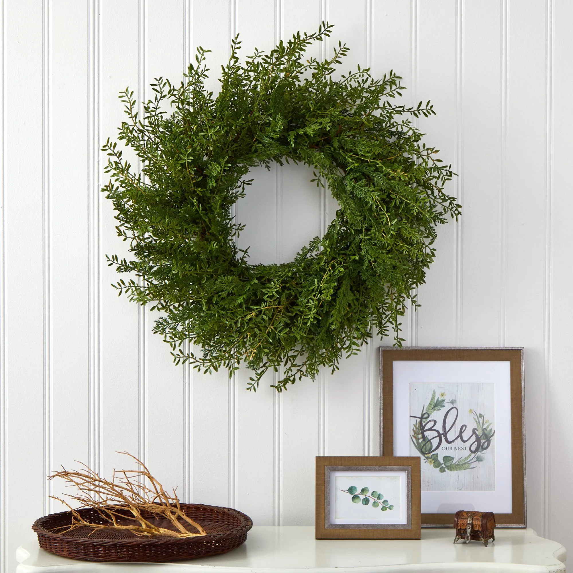 27” Mixed Grass Artificial Wreath