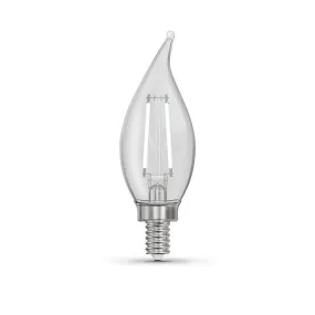 3.3W (40W Replacement) Soft White (2700K) Flame Tip BA10 (E12 Base) Exposed White Filament LED Bulb (3-Pack)