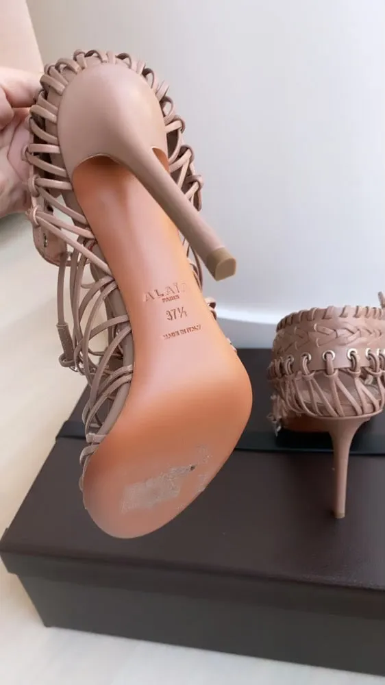 Alaia dusty rose leather heels