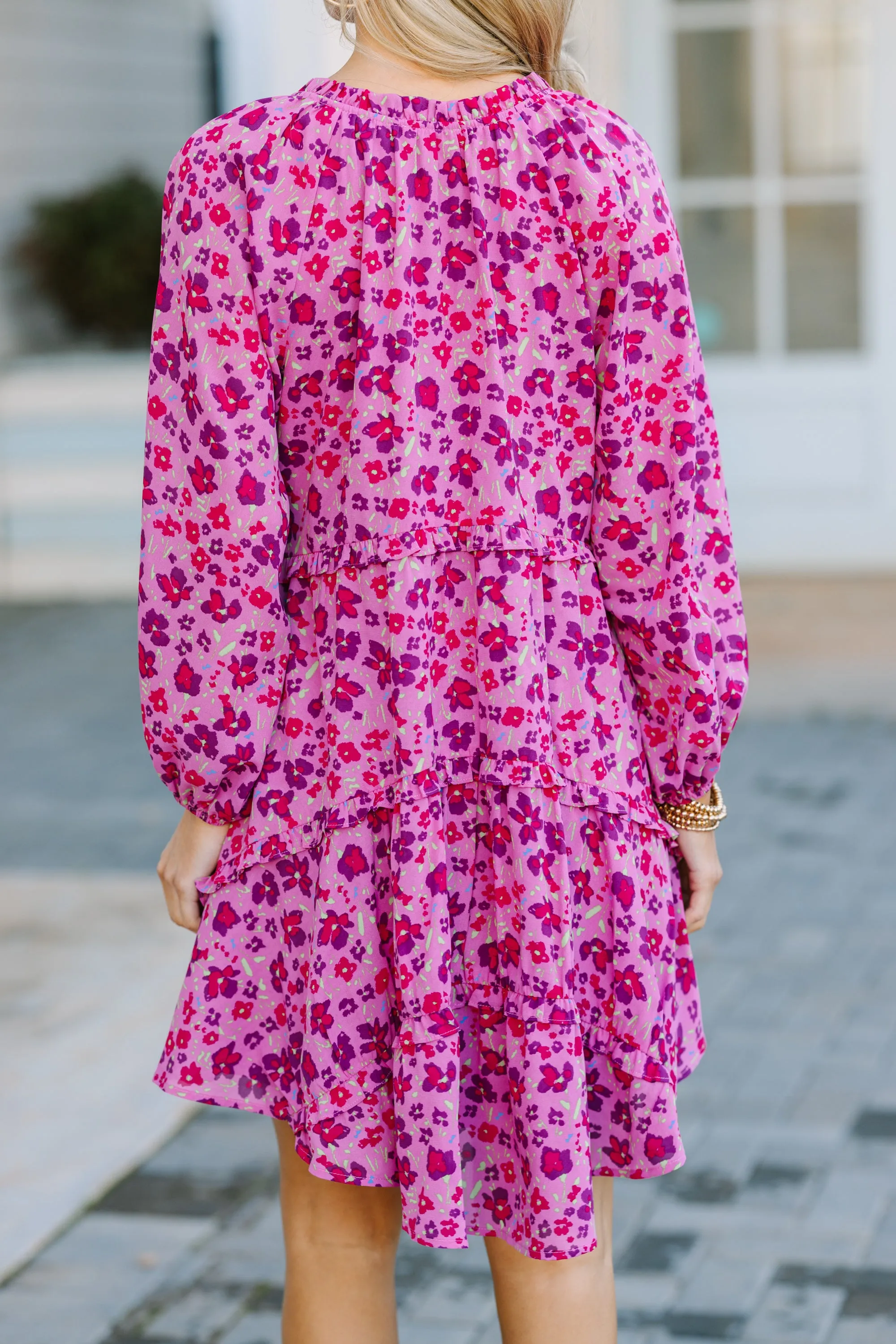 All That You Know Magenta Floral Dress