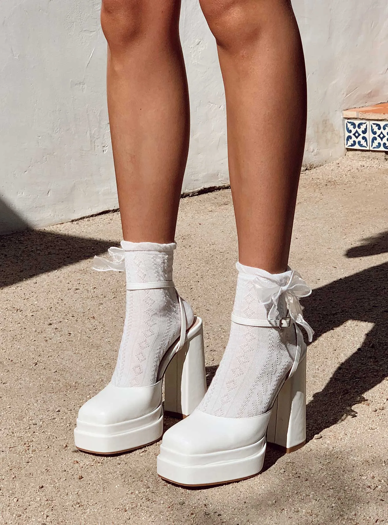 Womens Matte White Platform Heels | Elevated Stylish Alto Design