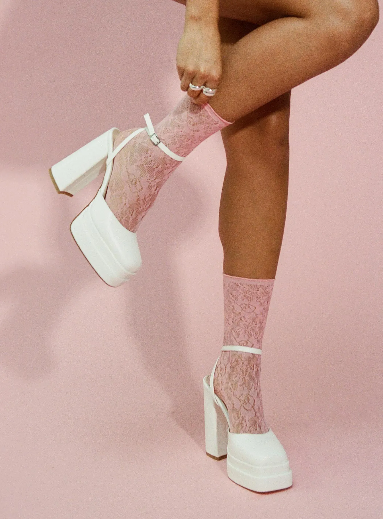 Womens Matte White Platform Heels | Elevated Stylish Alto Design