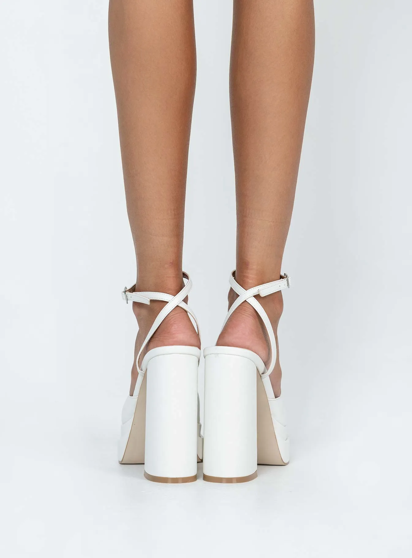 Womens Matte White Platform Heels | Elevated Stylish Alto Design