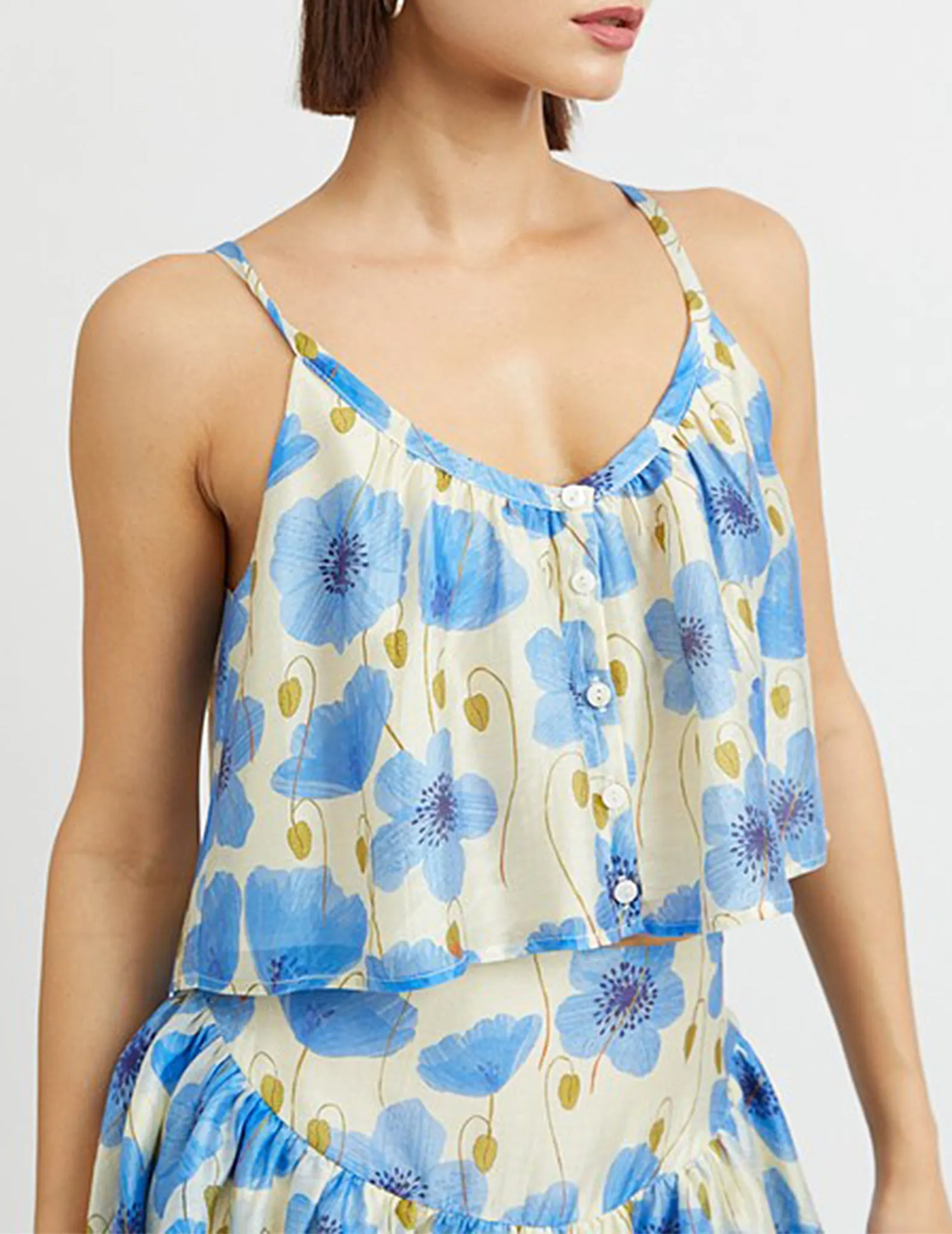 Annabelle Buttoned Floral Tank Top