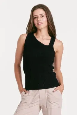 Another Love Charlie Asymmetric Tank- Black