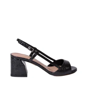 Anya Black Snake Sandals