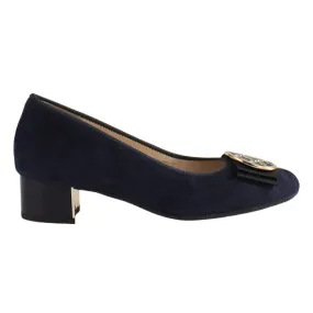 Ara Ladies Block Heeled Pumps - 35807 - Navy Suede