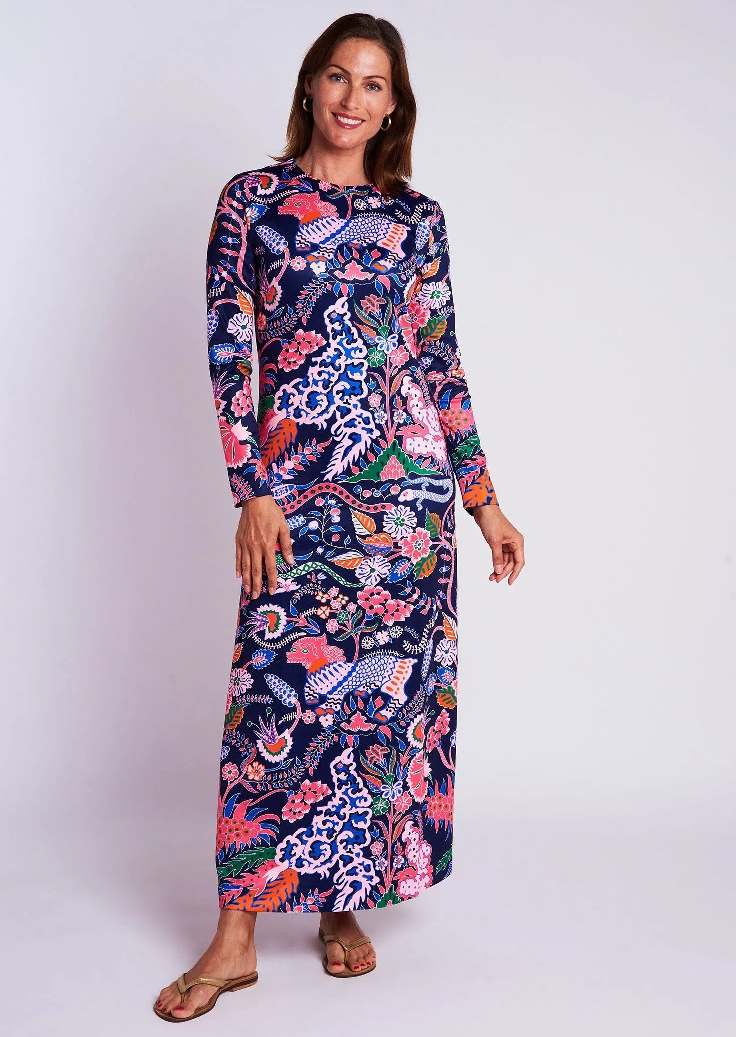 Ashton Dress - Eden Navy Multi