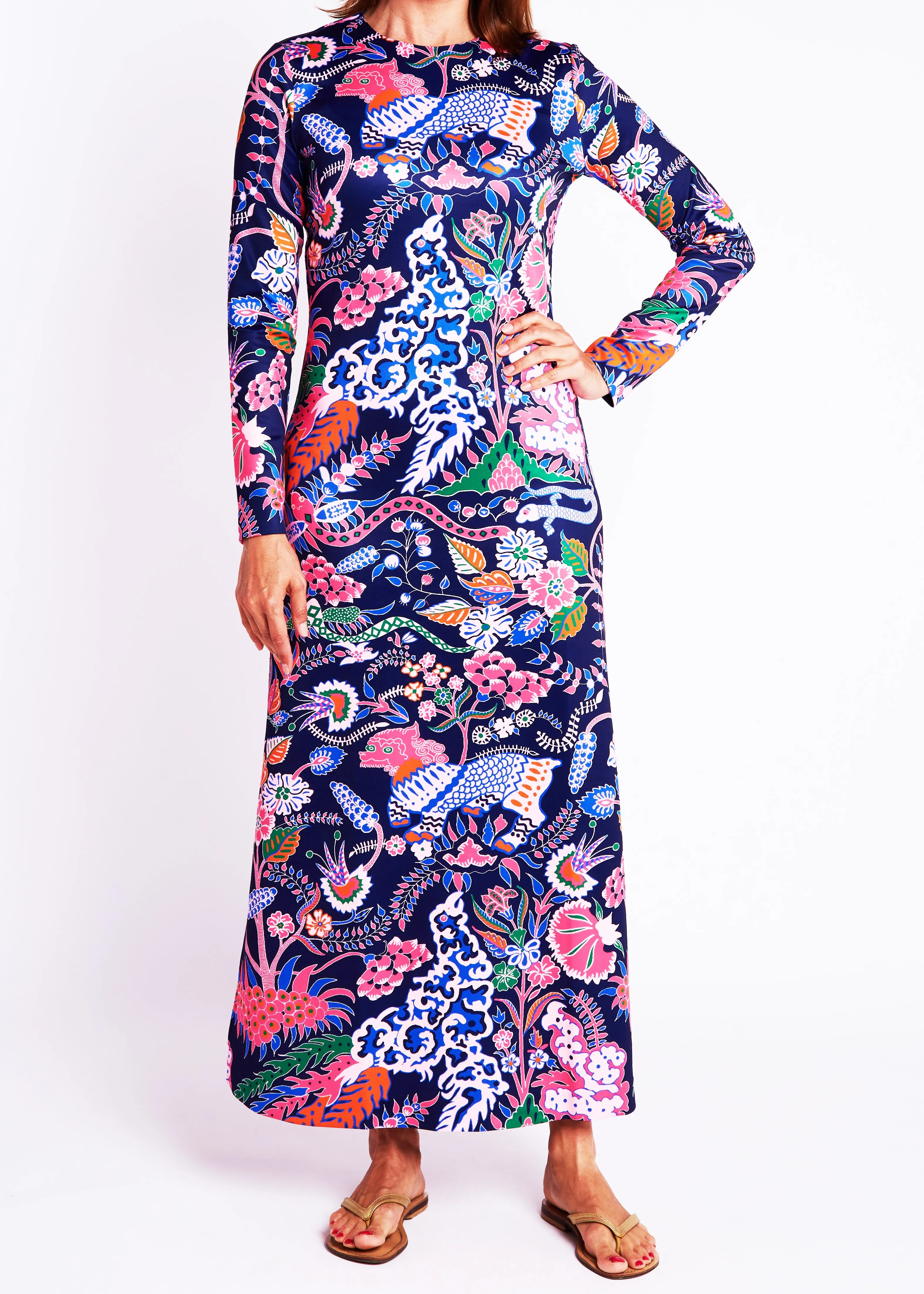 Ashton Dress - Eden Navy Multi