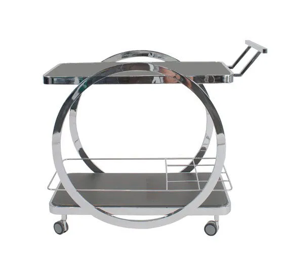 Bar Cart Chrome with Glass