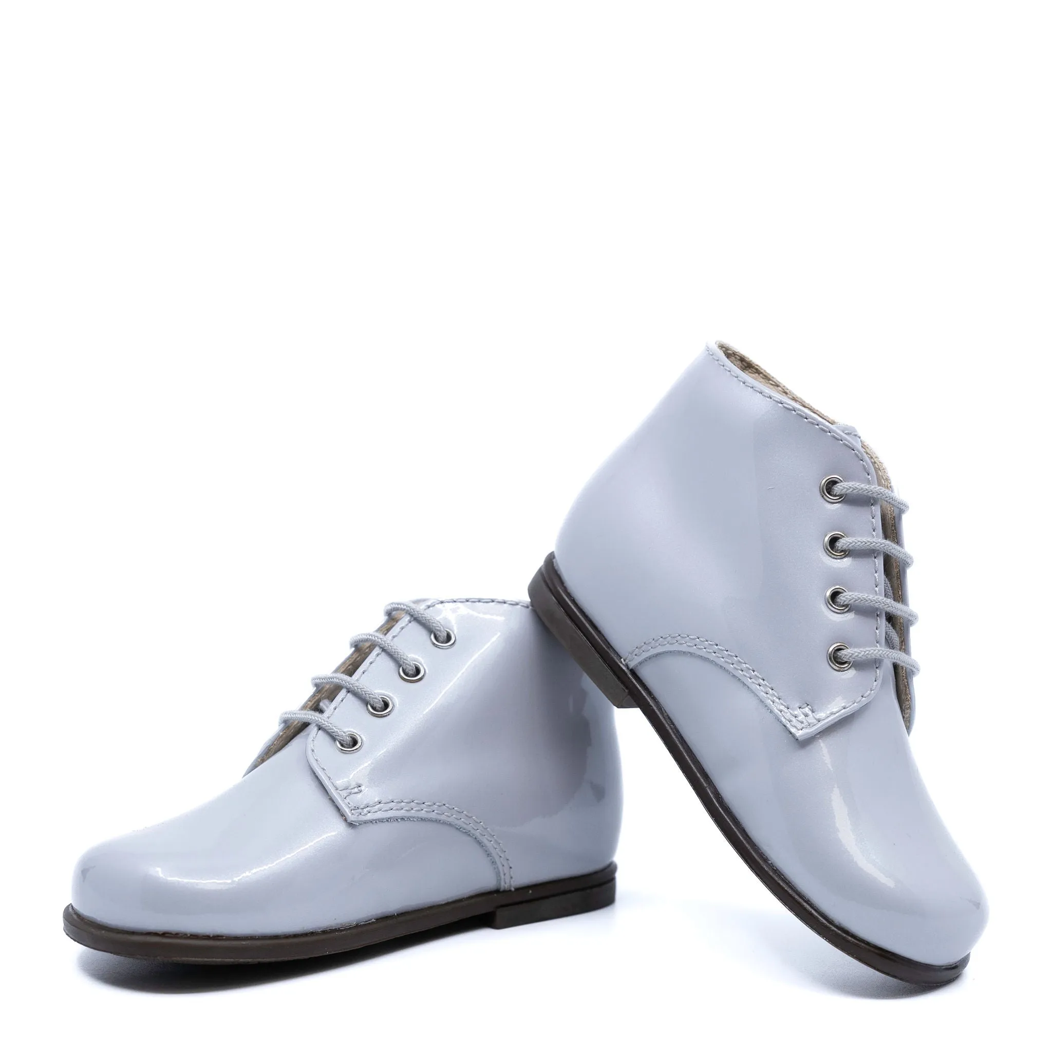 Beberlis Silver Pearl Patent Baby Bootie