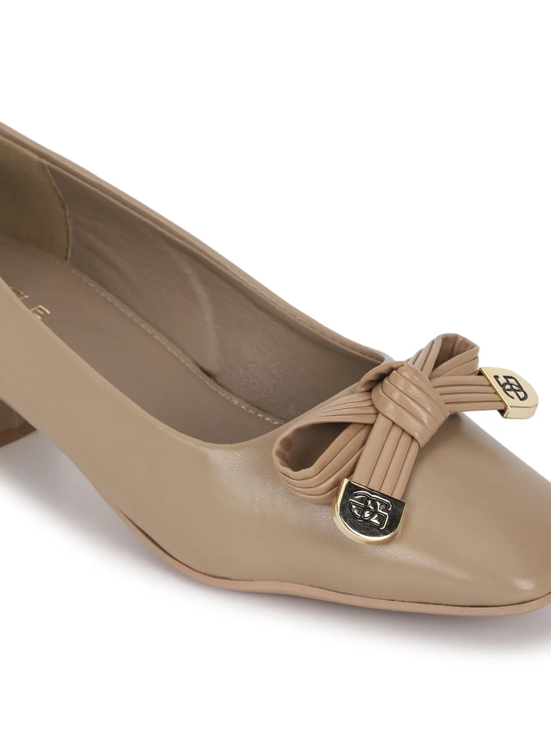 Beige PU Block Ballerina Sandals (TC-D09159-BEIG)