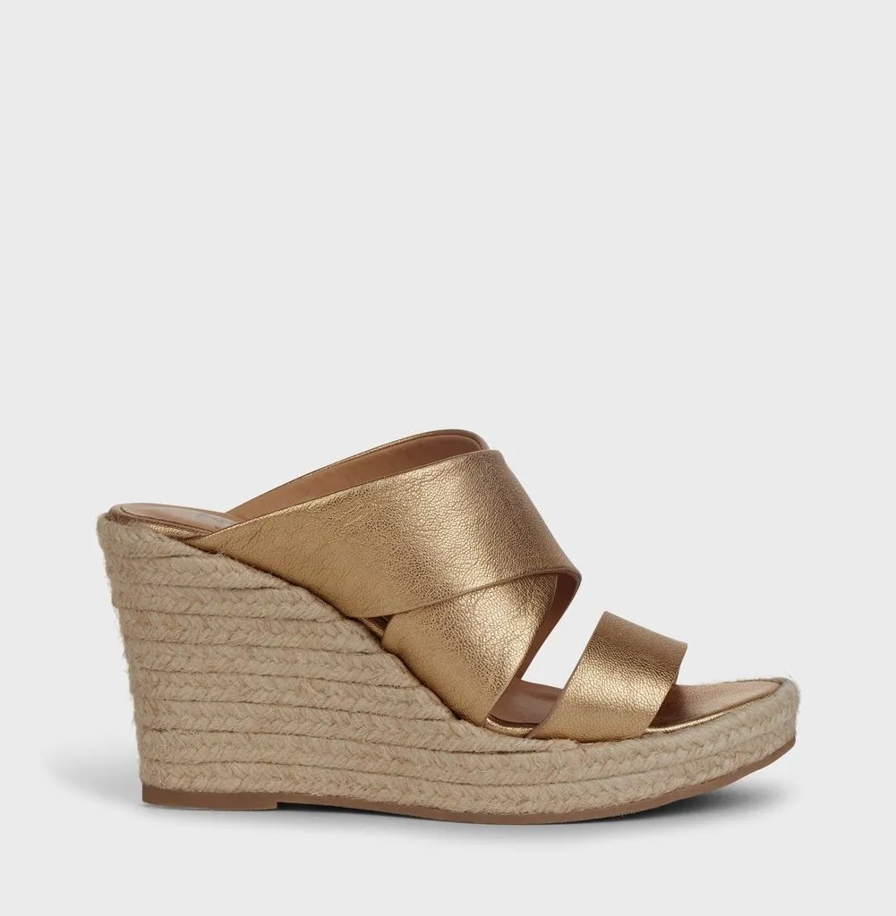 Bella Gold Espadrille Mules