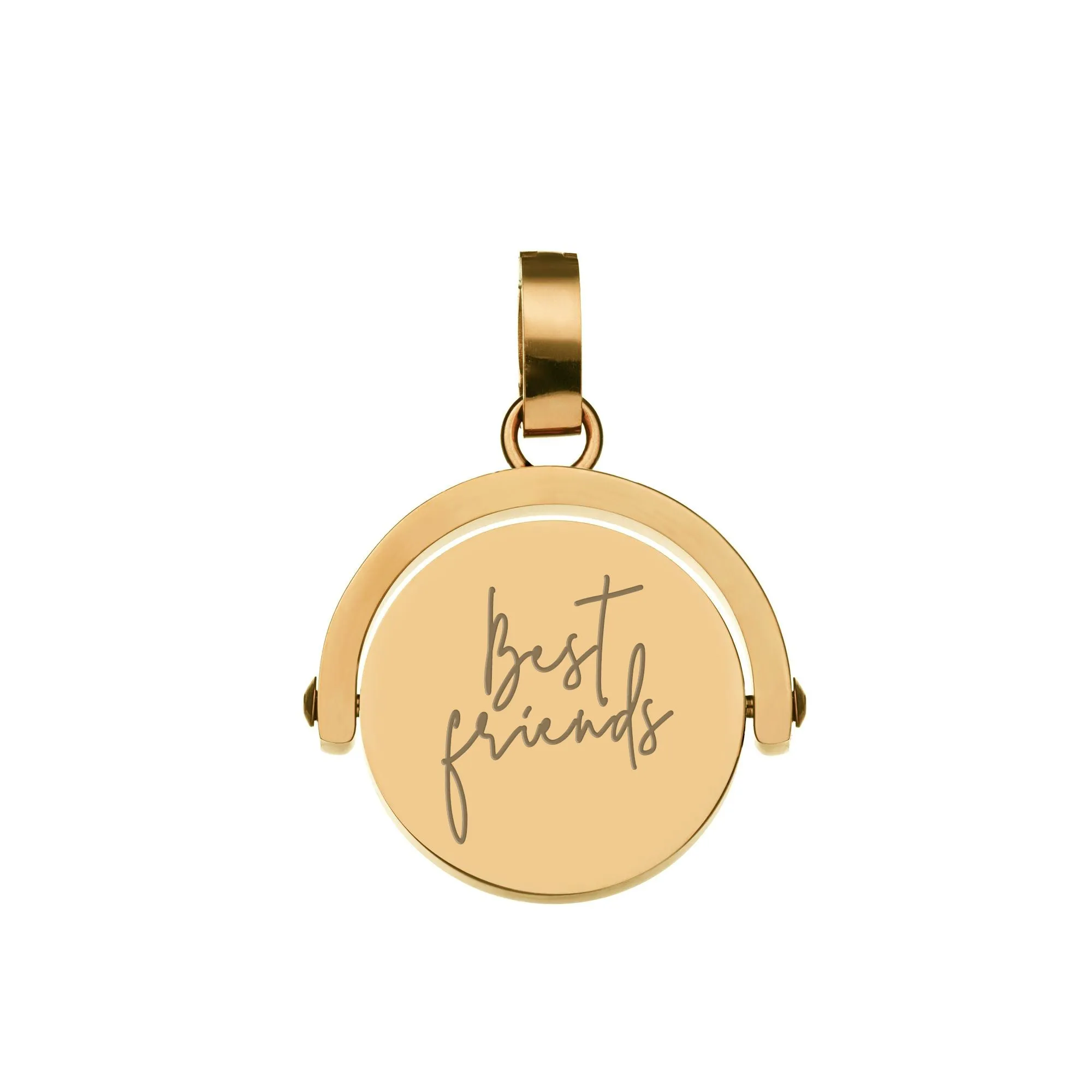 Best Friends Engraved Spin Pendant, Gold