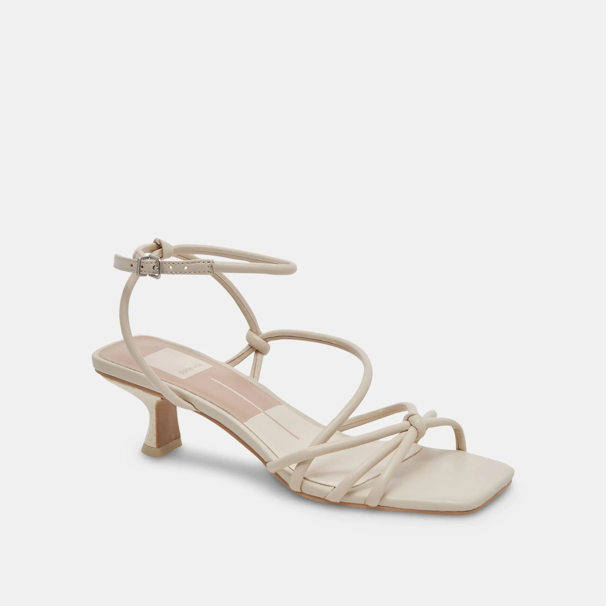 BEV WIDE HEELS IVORY LEATHER