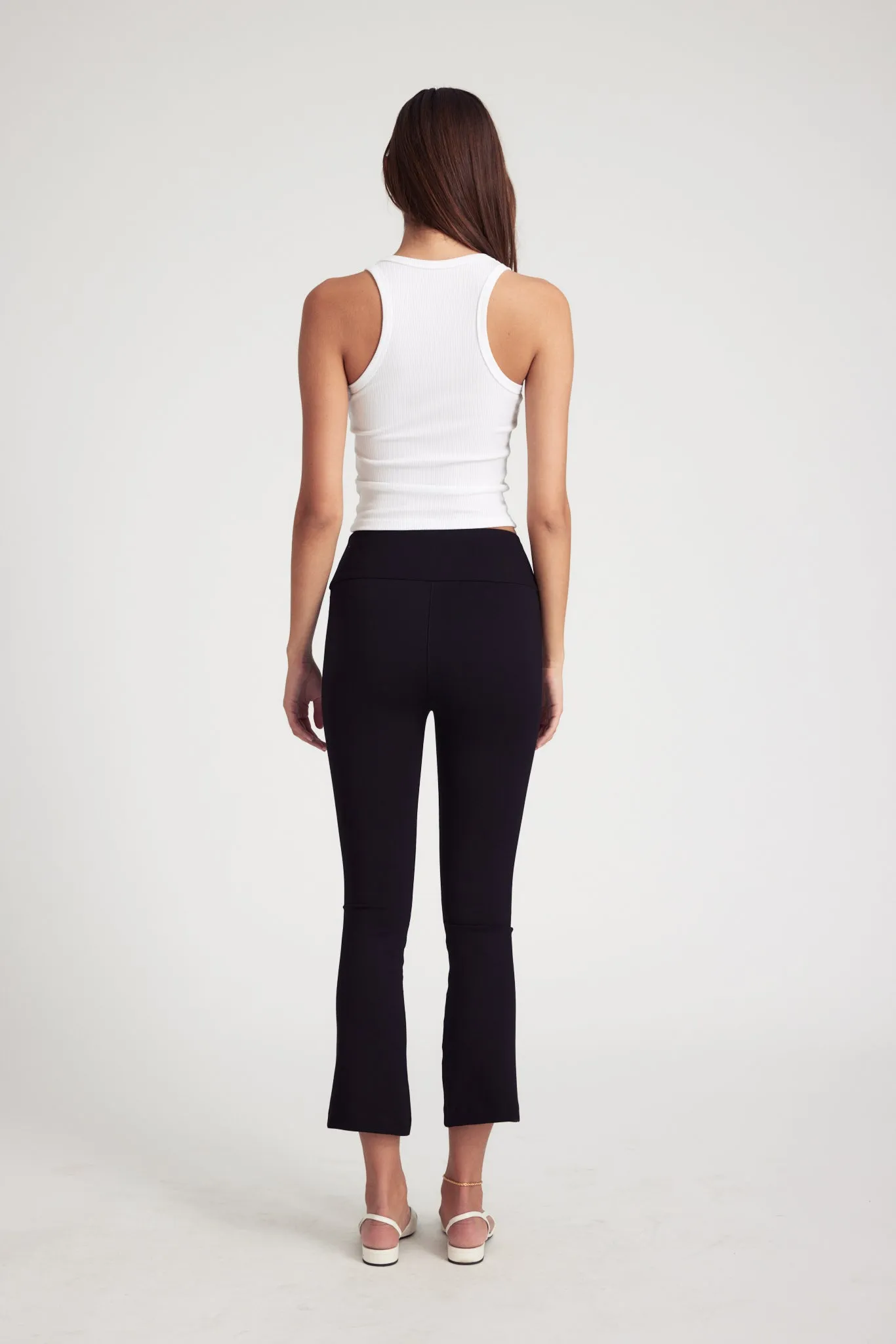 Black Casanova Crop Flare Leggings