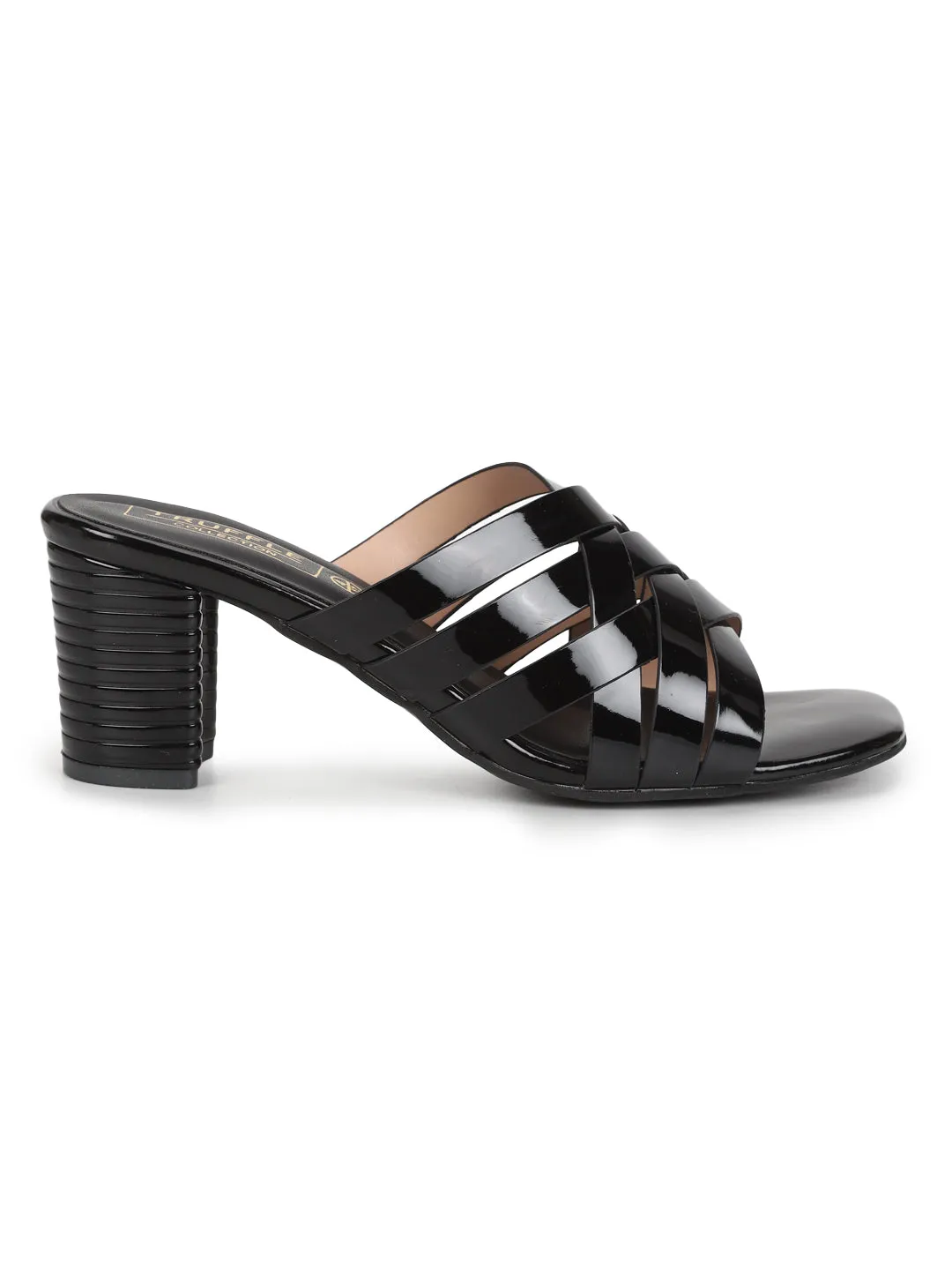 Black Patent Block Mules (TC-SLC-V-454-BLK)