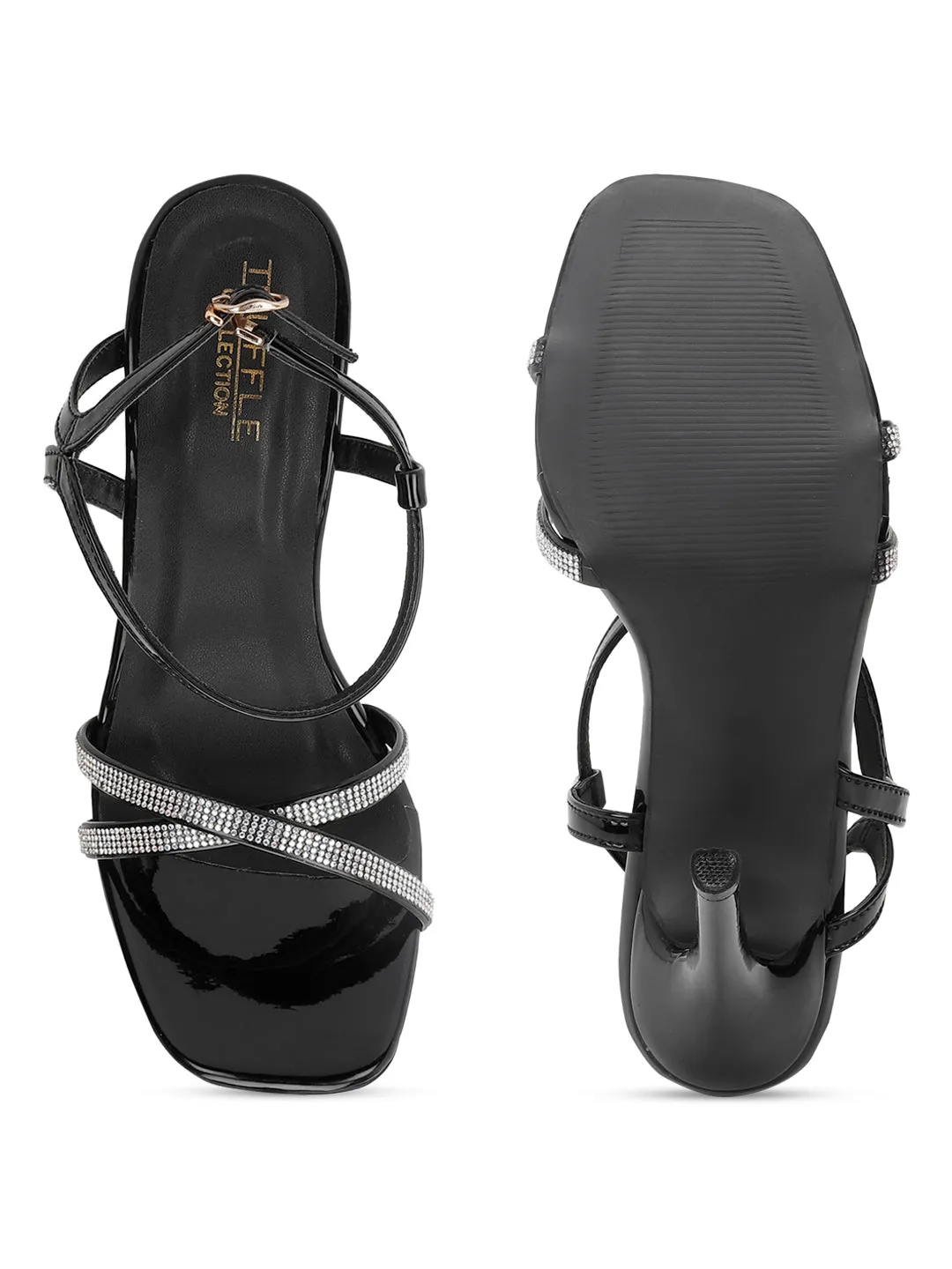 Black Patent Strappy Stiletto Sandals (TC-SLC-1456-BLK)