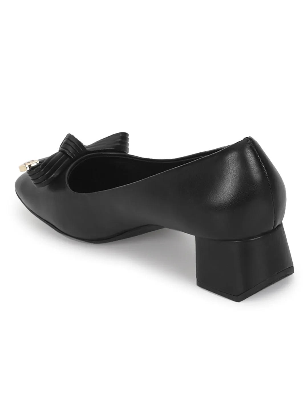 Black PU Block Ballerina Sandals (TC-D09159-BLK)