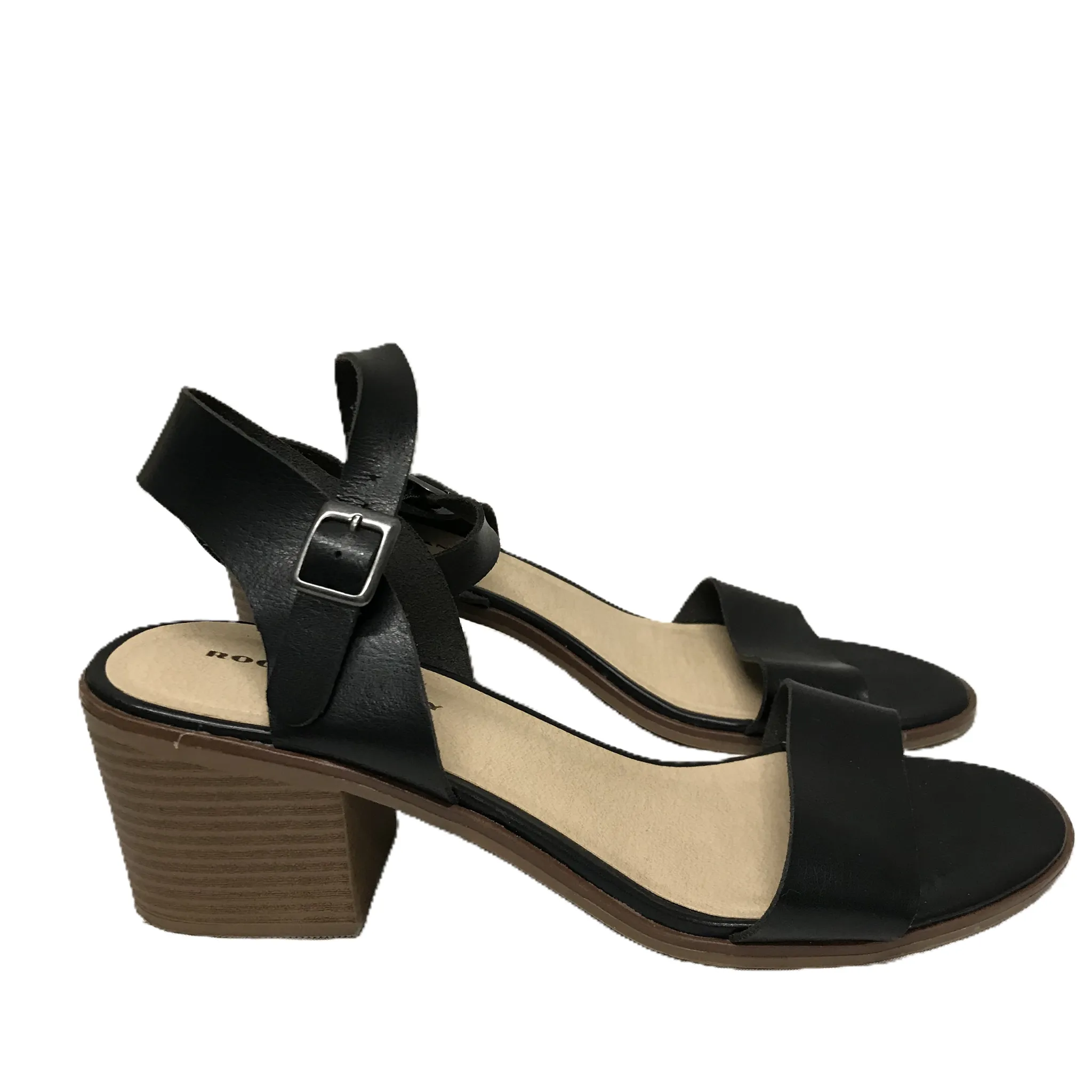 Black Sandals Heels Block By Rock And Candy, Size: 10