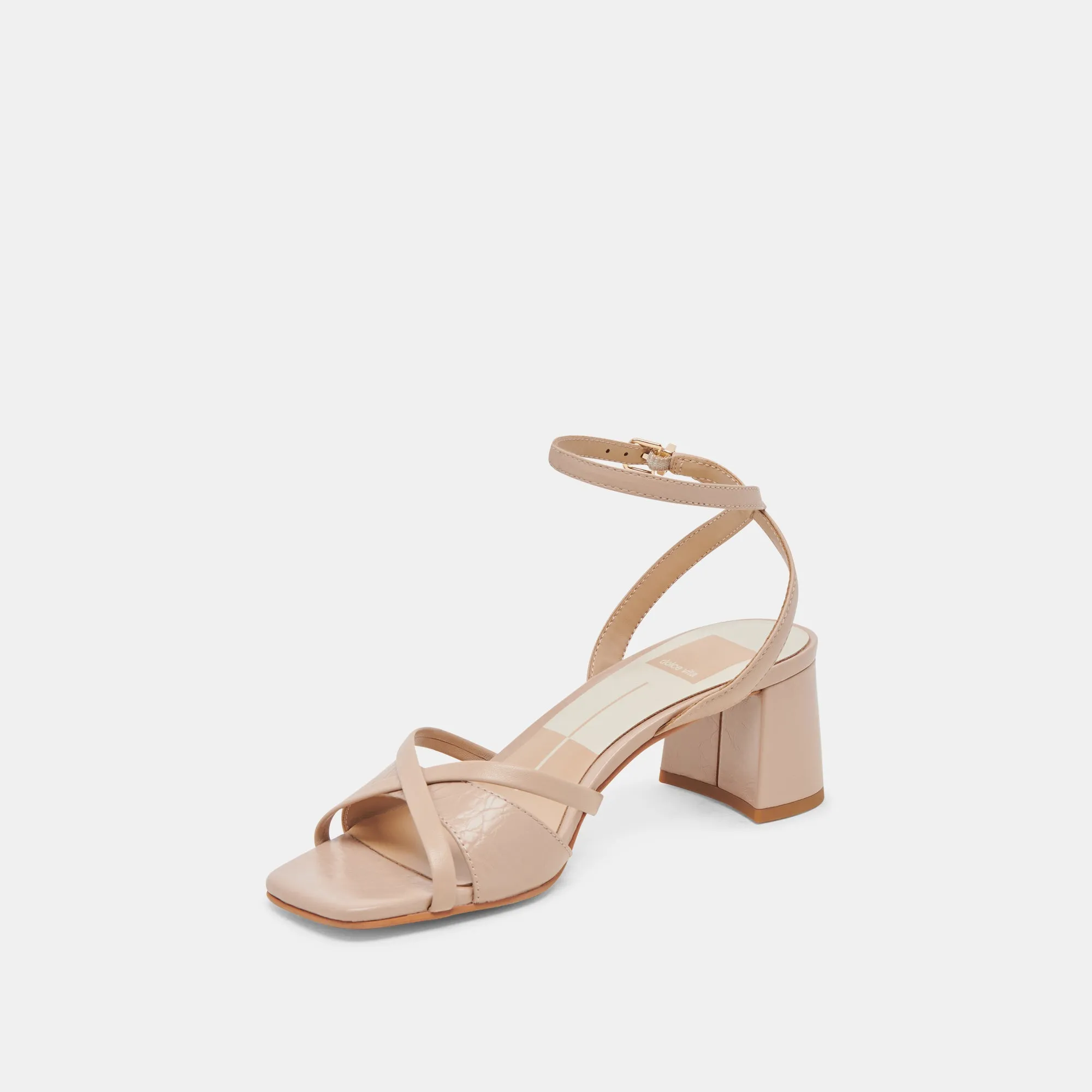 BLAKLY HEELS BEIGE CRINKLE PATENT