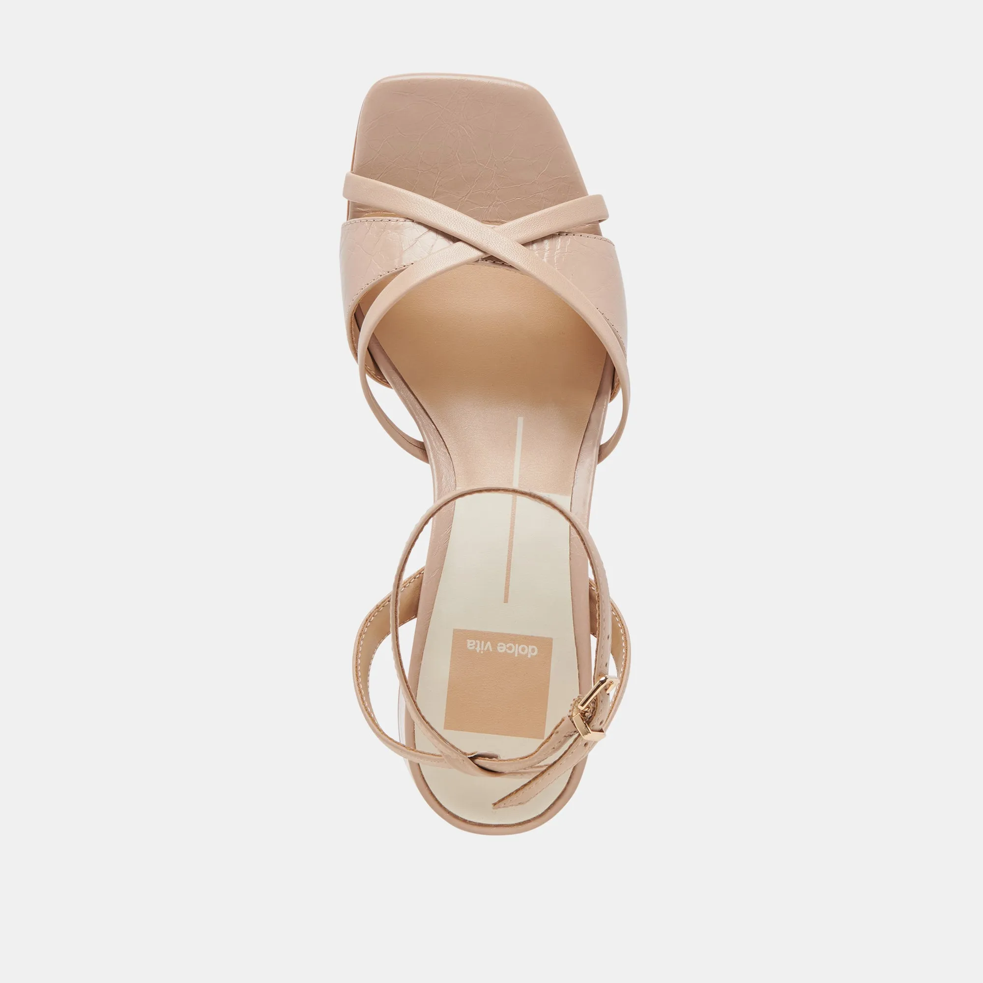 BLAKLY HEELS BEIGE CRINKLE PATENT