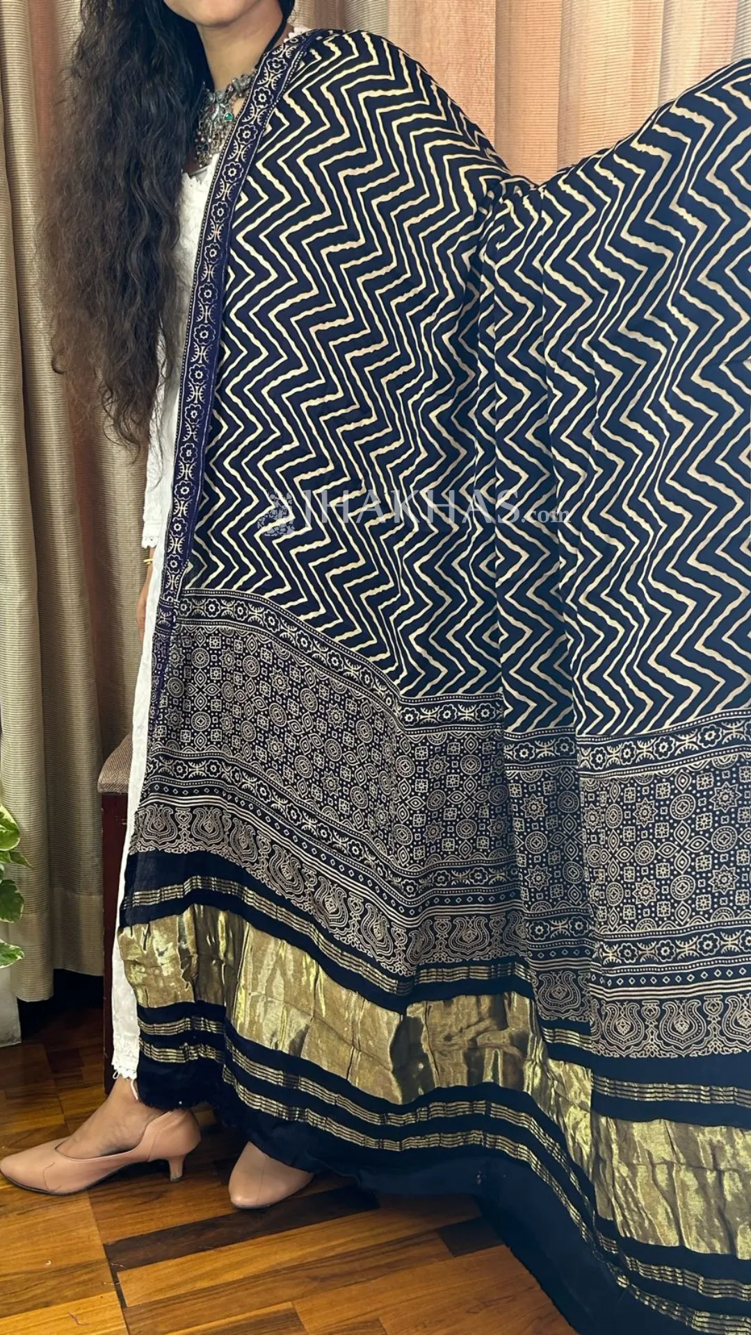 Blue Banarasi Gharchola Modal Silk Dupatta