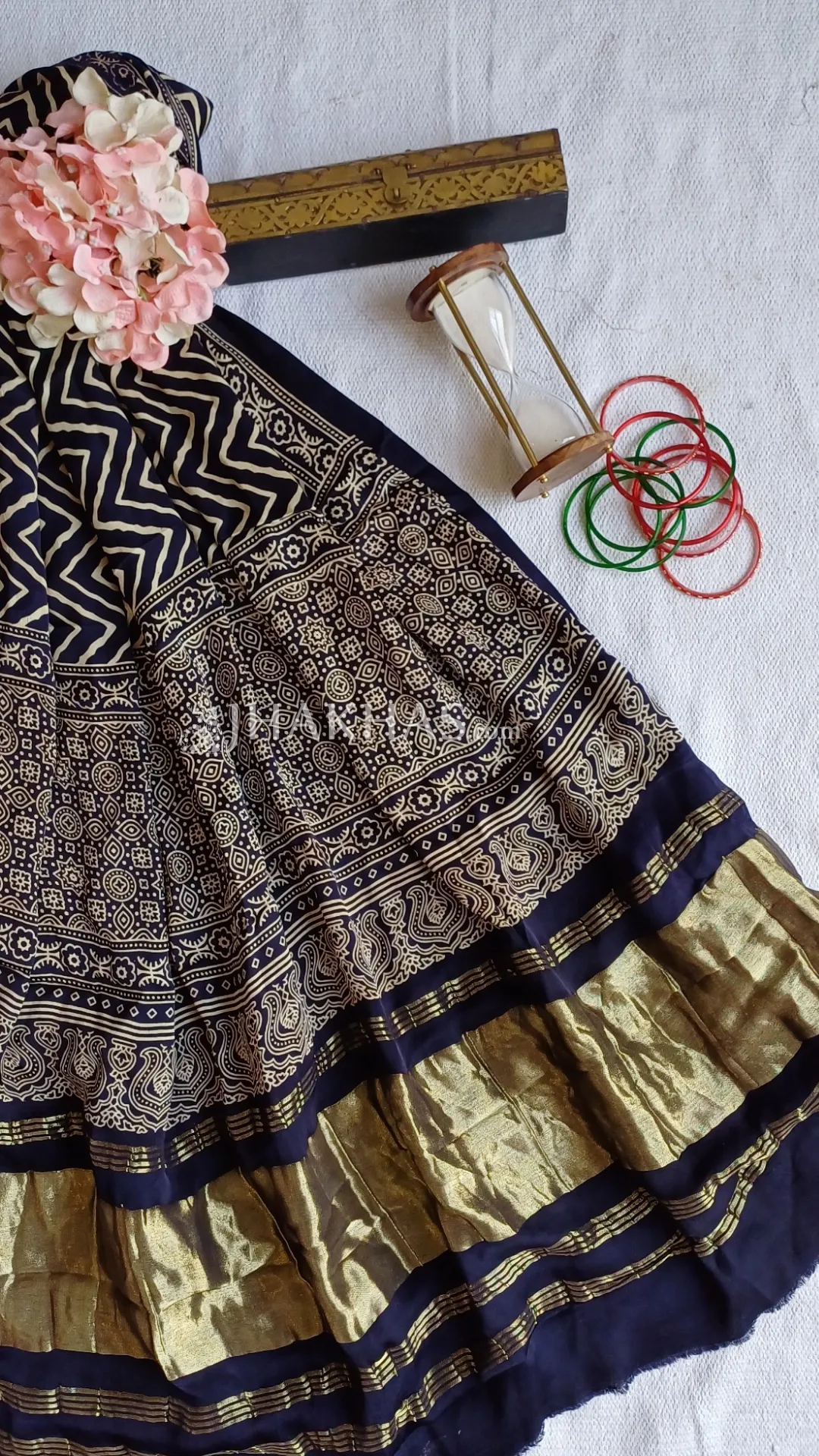 Blue Banarasi Gharchola Modal Silk Dupatta