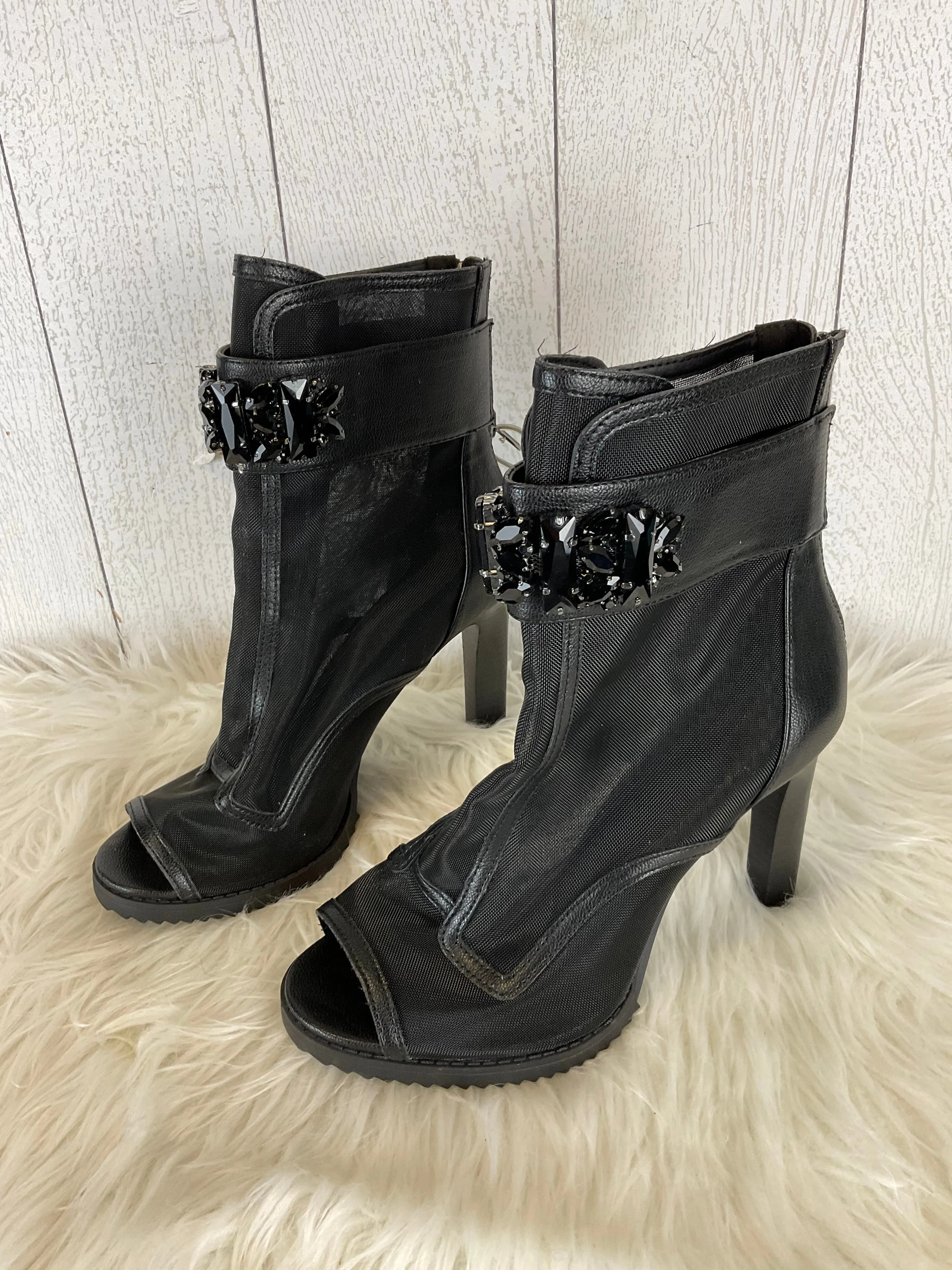 Boots Ankle Heels By Karl Lagerfeld In Black, Size: 8.5