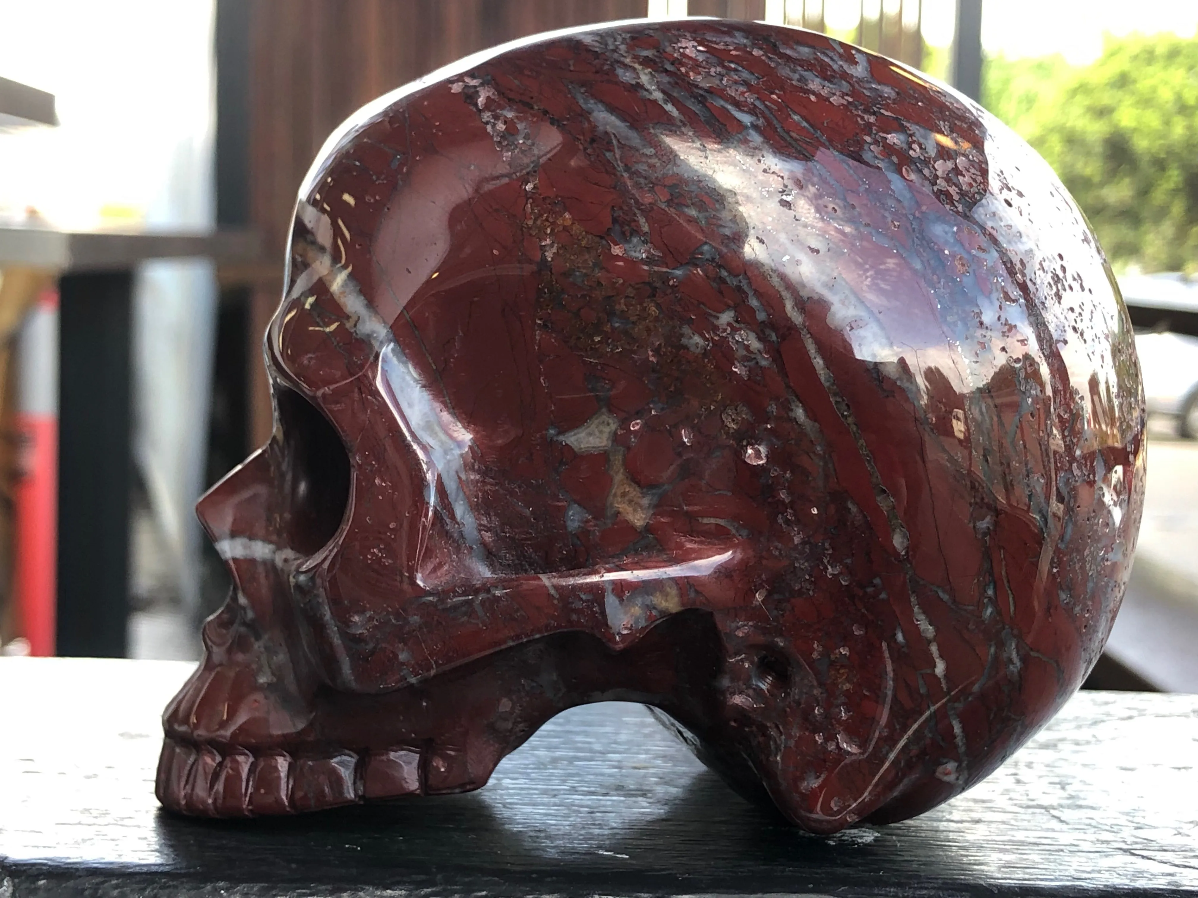 Brecciated Red Jasper Jawless Skull [1k1112]