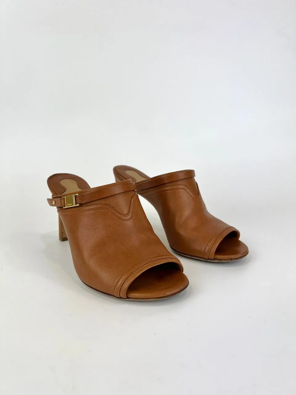 Brown Leather Saddle Soft Heels