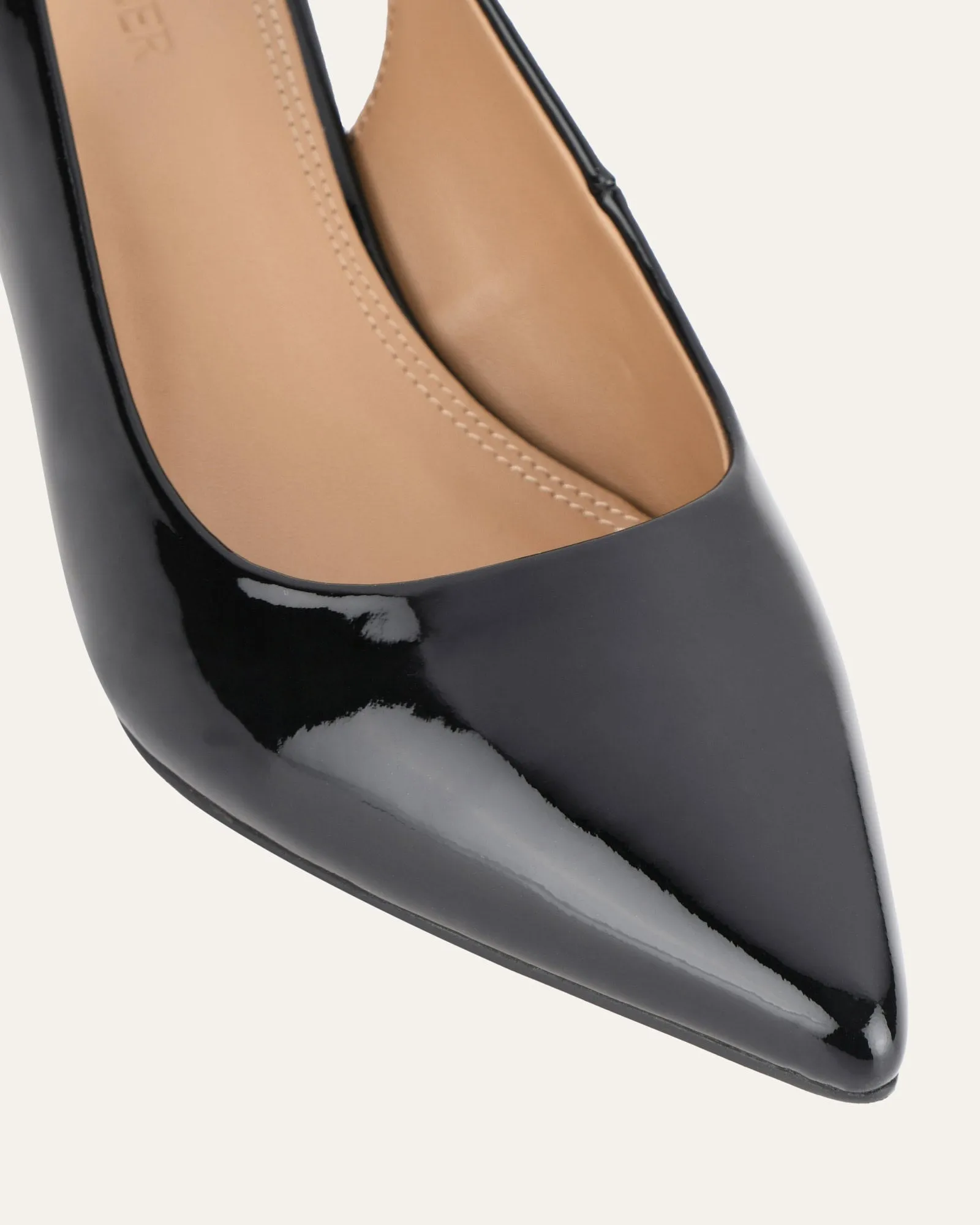 CARA LOW HEELS BLACK PATENT