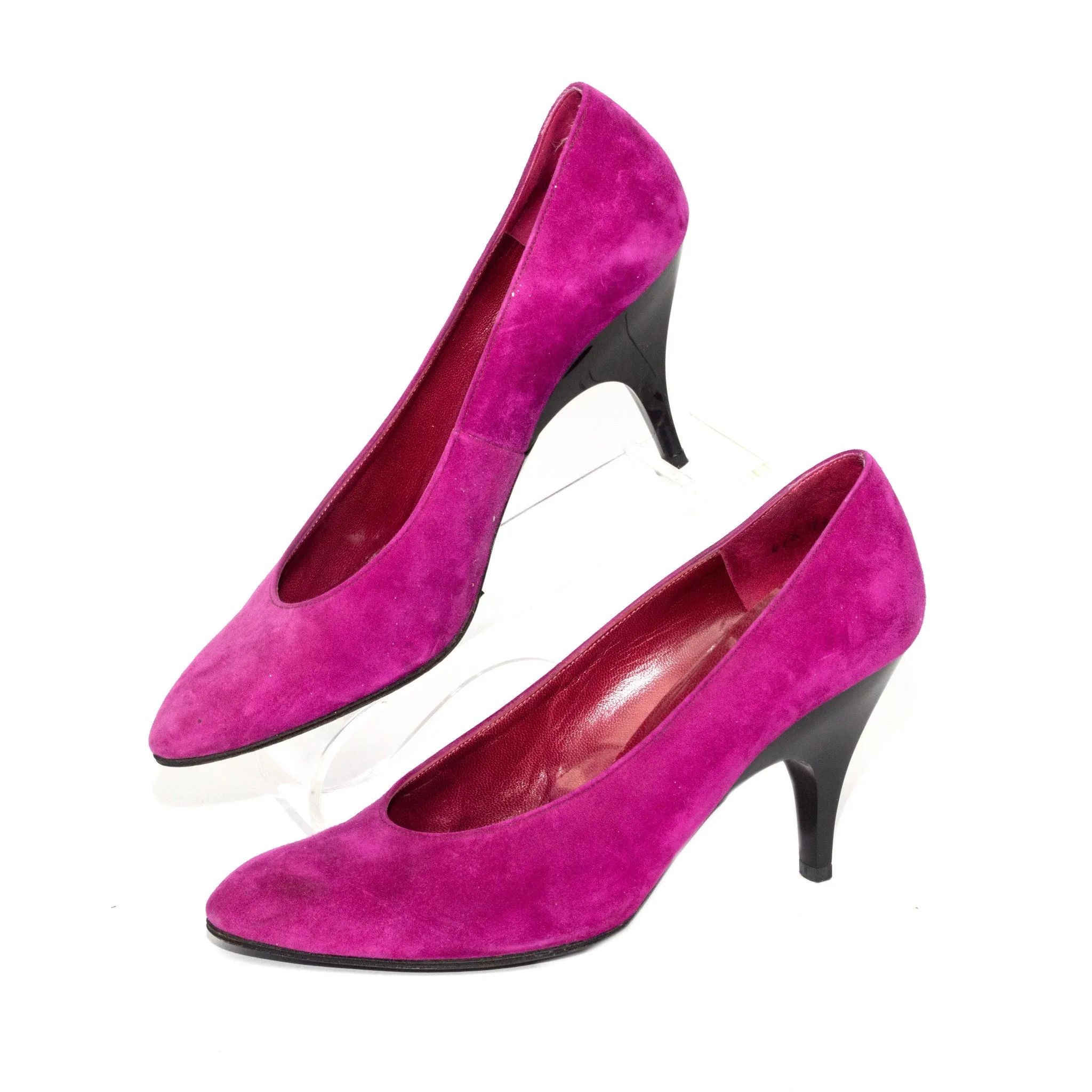 Charles Jourdan Magenta Suede Pumps