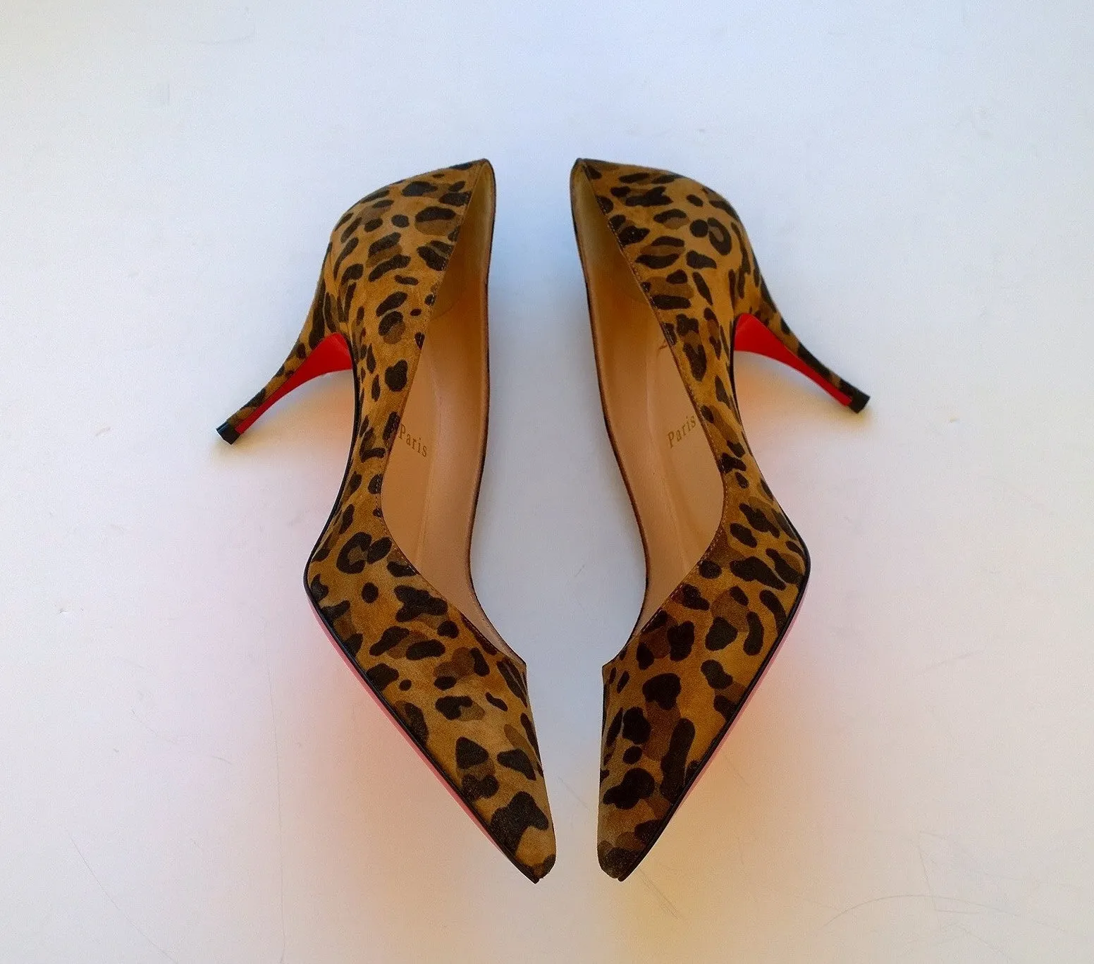 Christian Louboutin Clare 80 Leopard Suede Heels