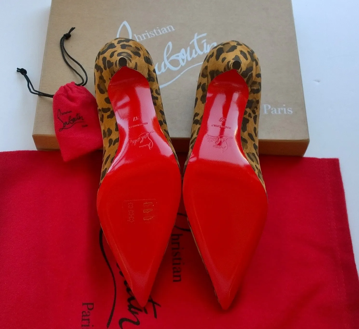 Christian Louboutin Clare 80 Leopard Suede Heels