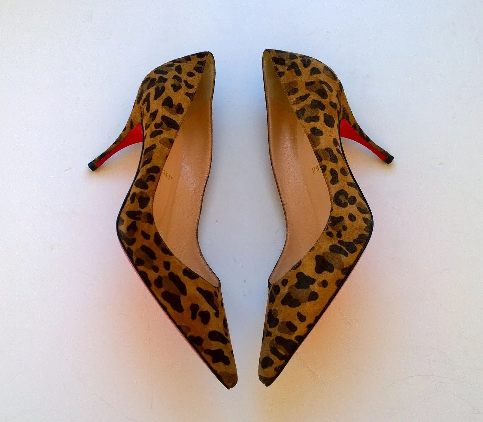 Christian Louboutin Clare 80 Leopard Suede Heels