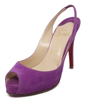 Christian Louboutin Purple Suede Slingbacks sz 9