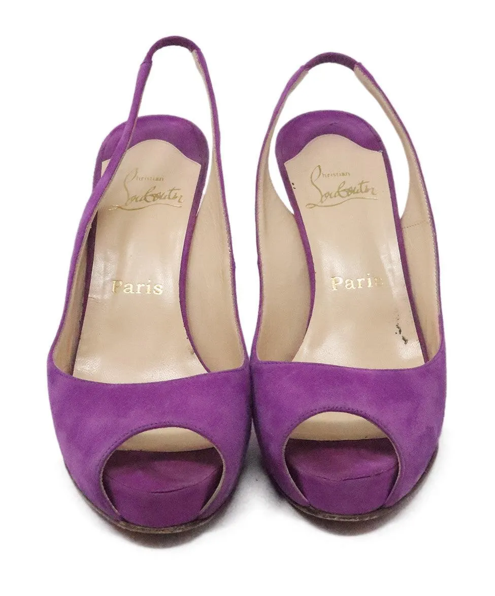 Christian Louboutin Purple Suede Slingbacks sz 9