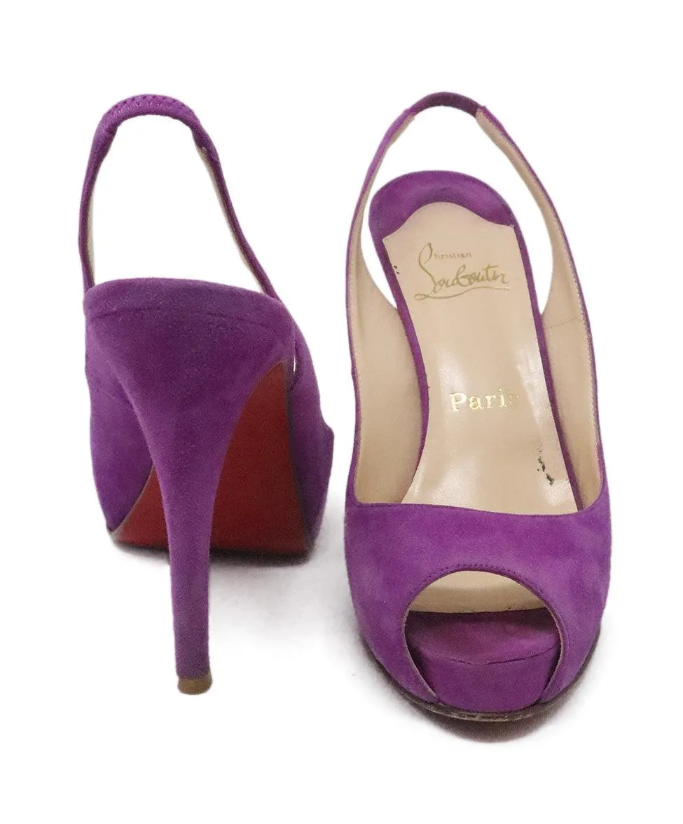 Christian Louboutin Purple Suede Slingbacks sz 9