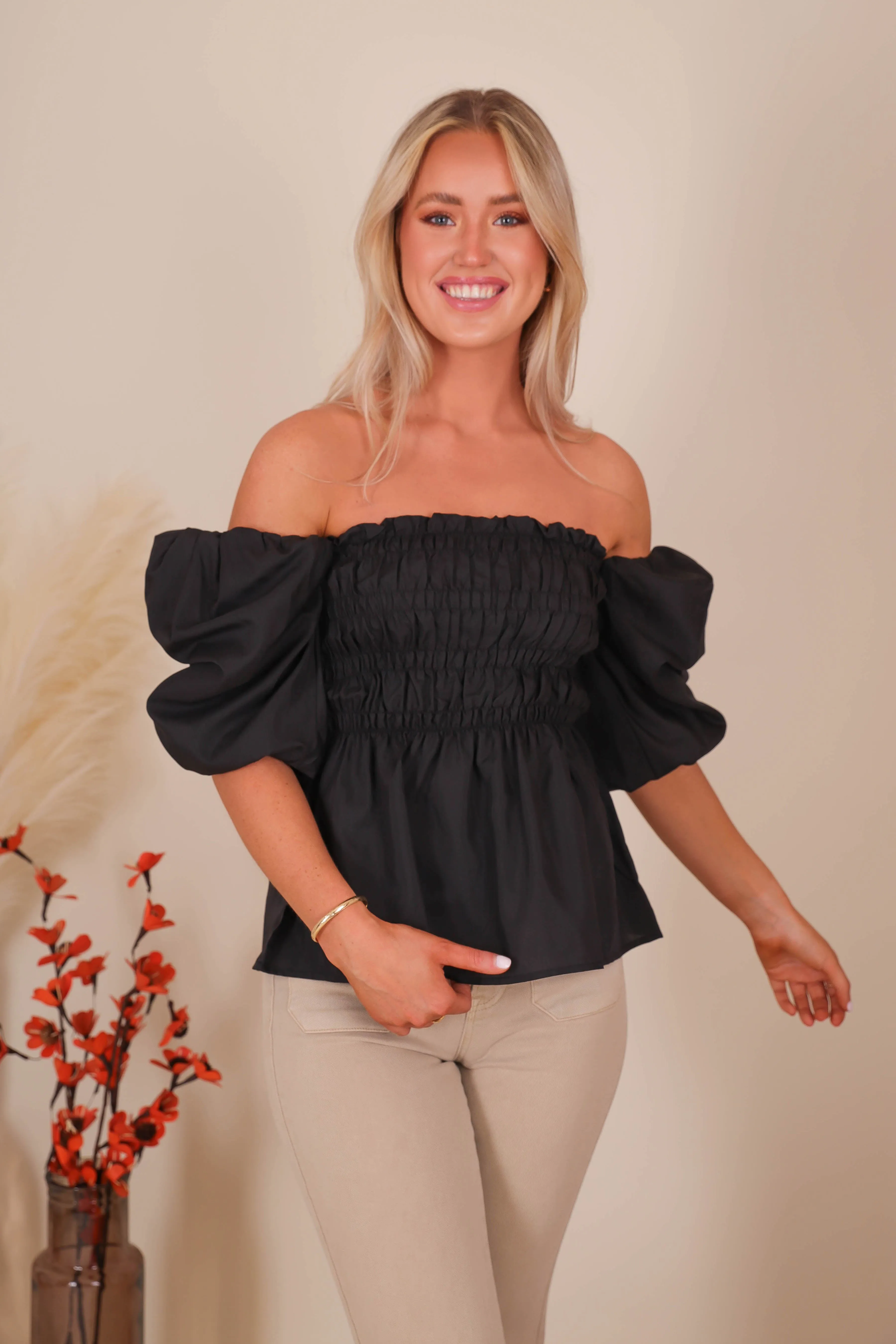 Consider It Done Blouse-Black