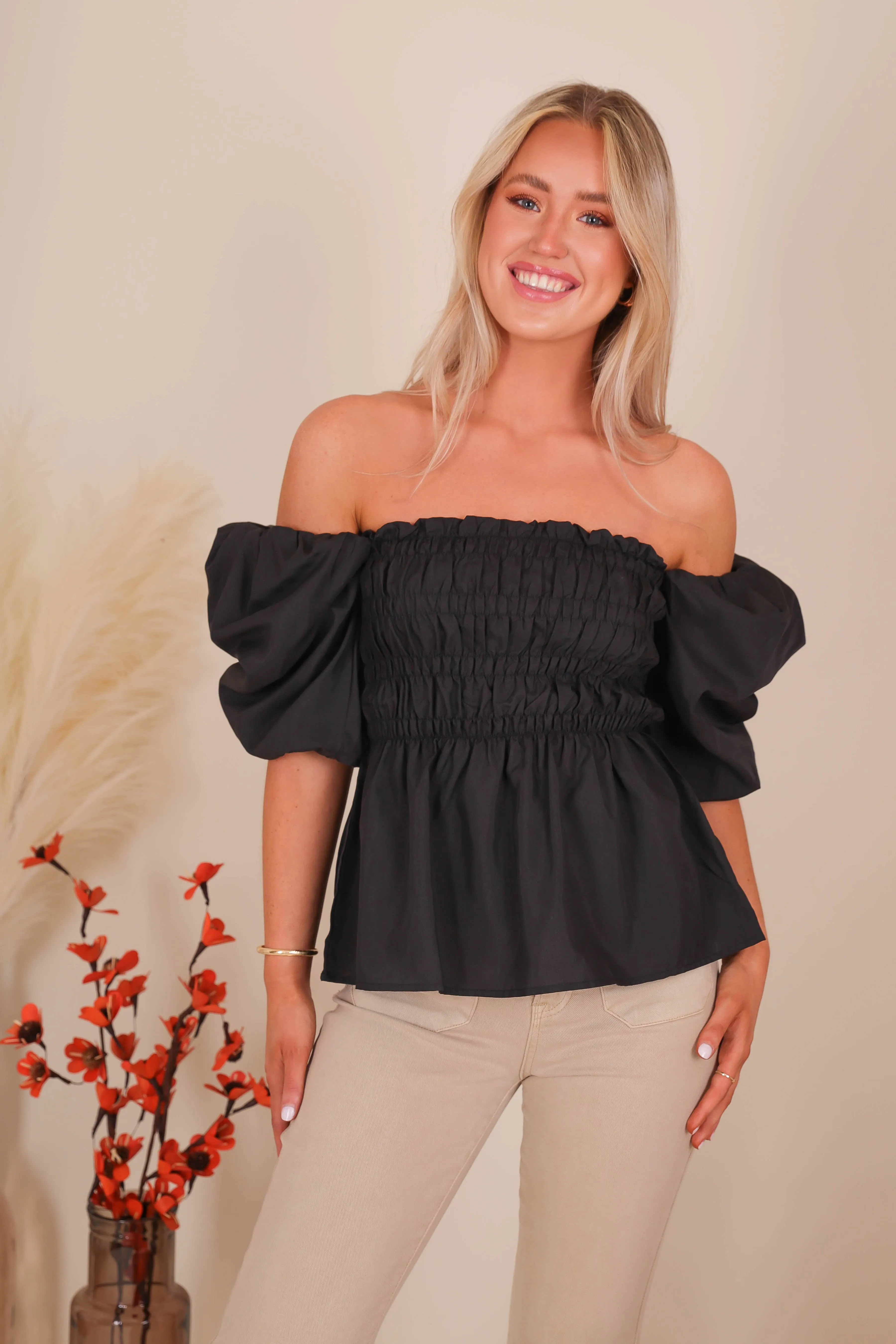 Consider It Done Blouse-Black