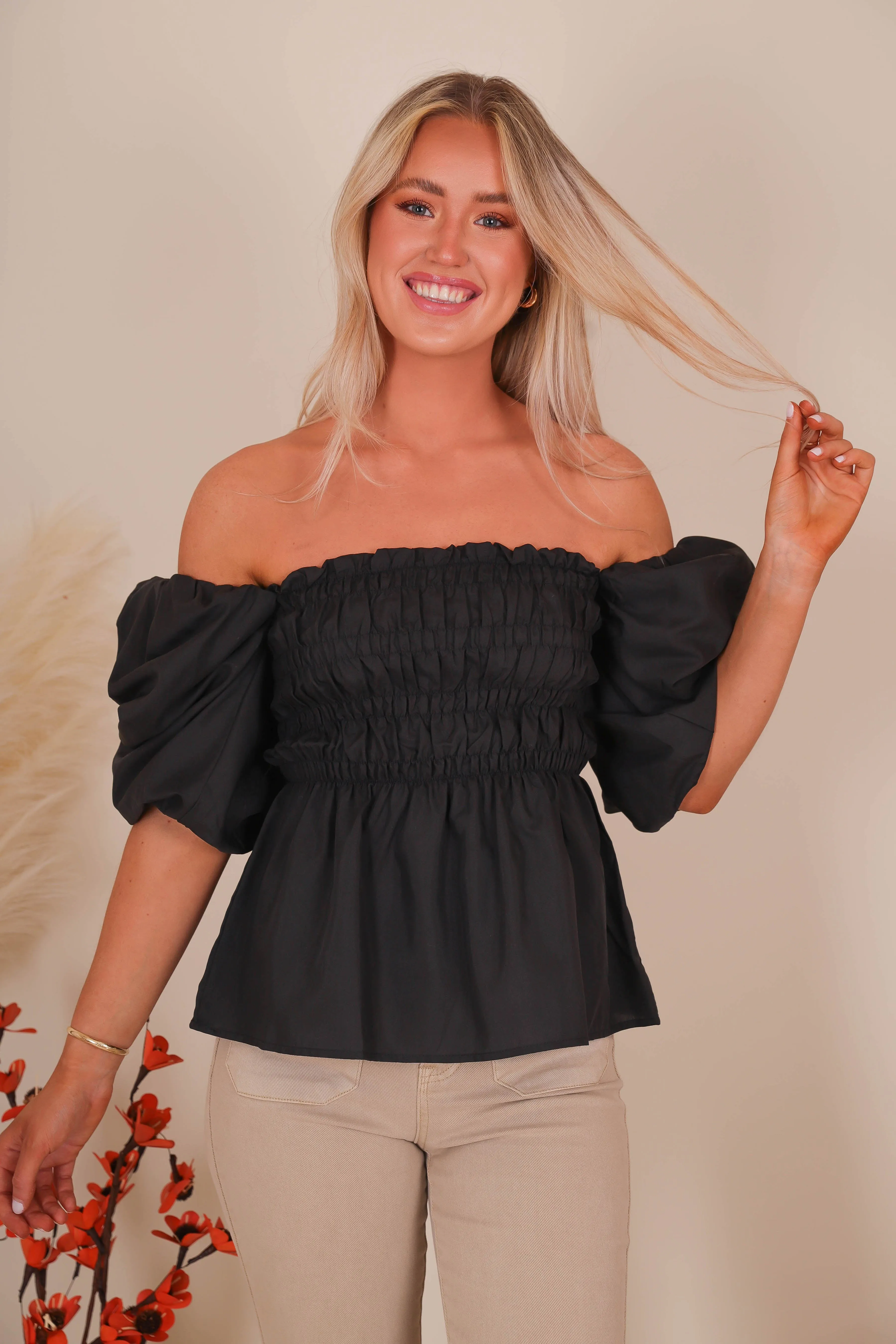 Consider It Done Blouse-Black