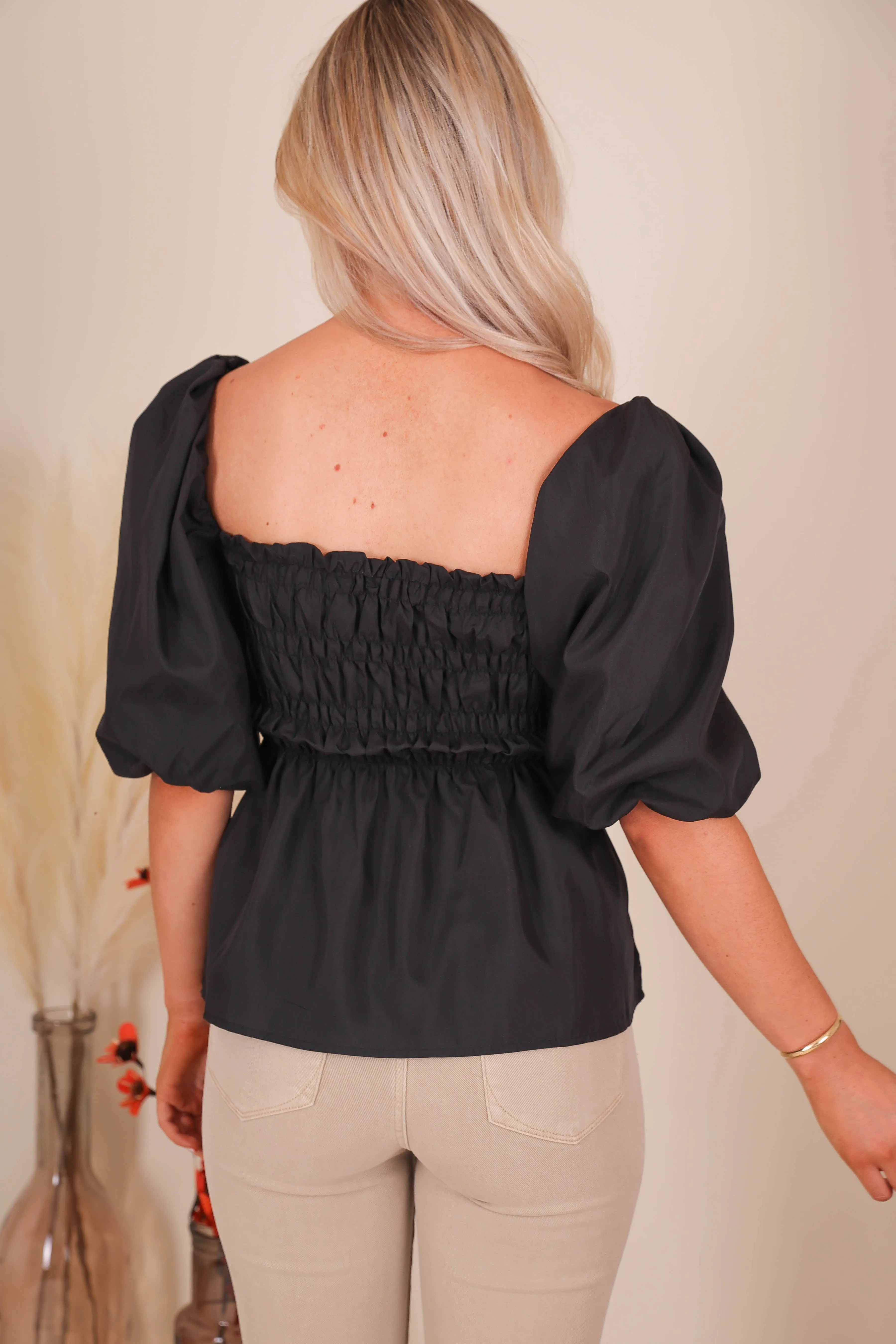 Consider It Done Blouse-Black