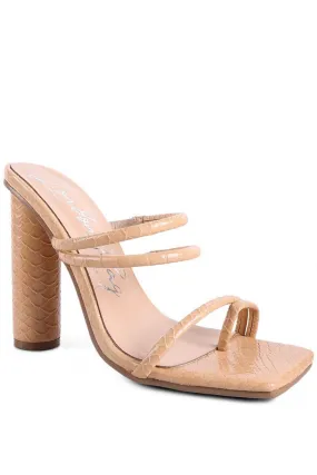 DELIA NUDE HEELED SANDALS