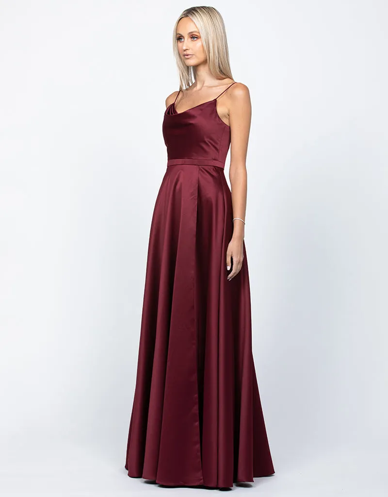 Diamond Cowl Wrap Gown