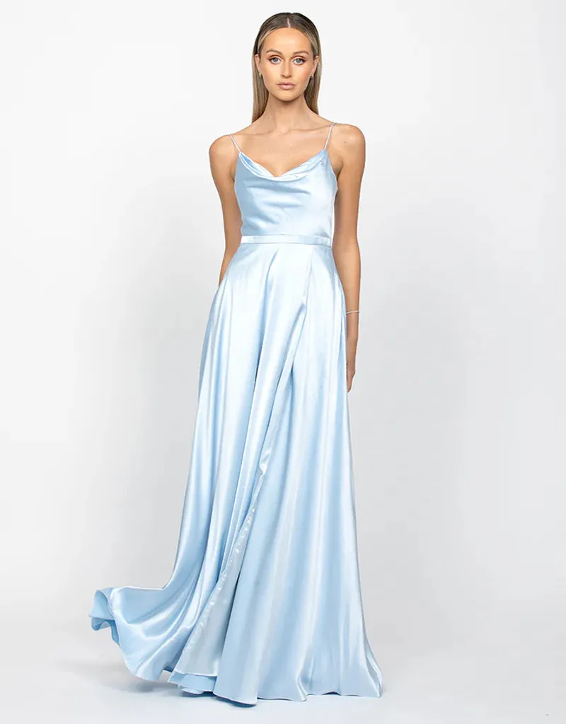 Diamond Cowl Wrap Gown