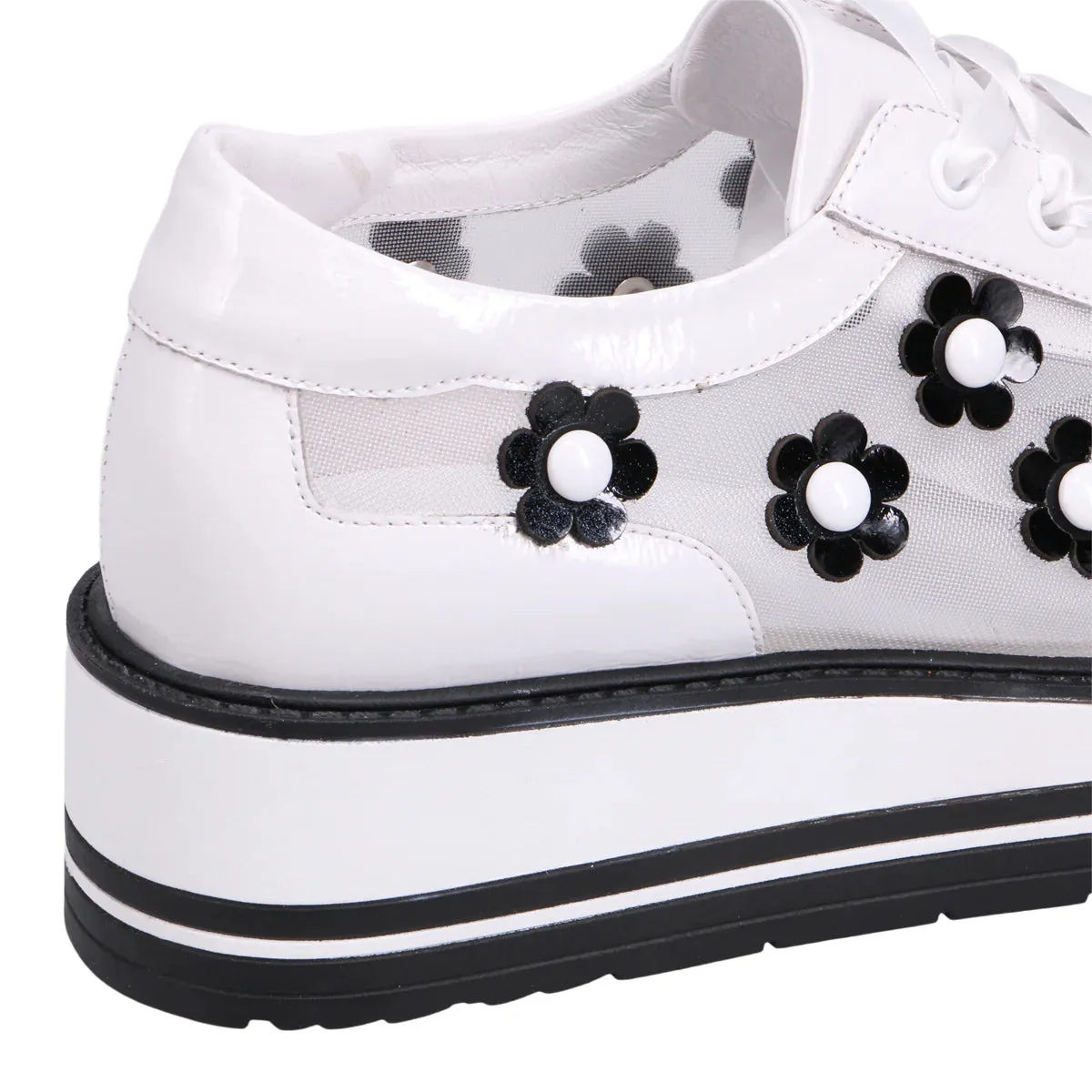 Django & Juliette SERENO Platform Sneaker in White