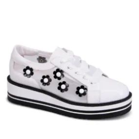 Django & Juliette SERENO Platform Sneaker in White