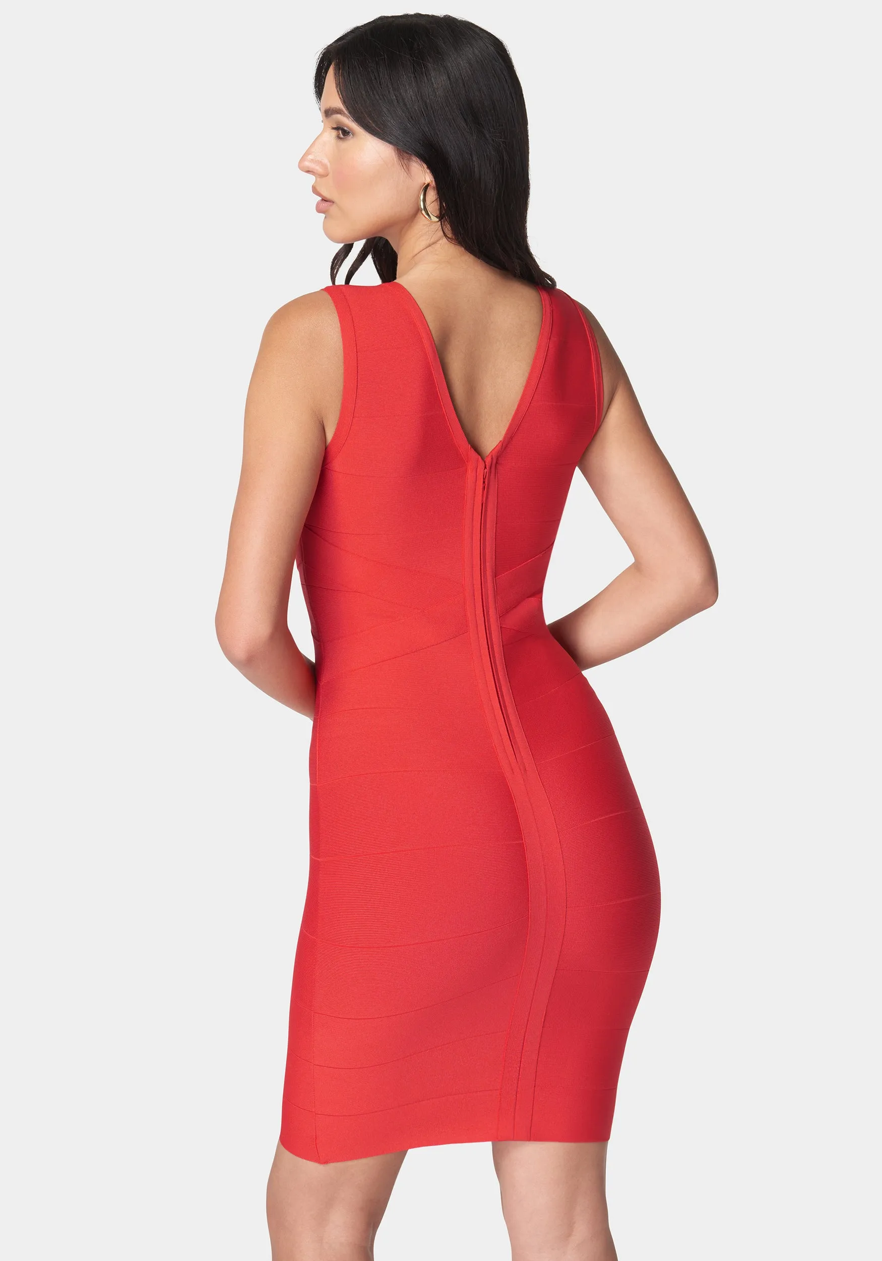 Double V Mini Bandage Dress